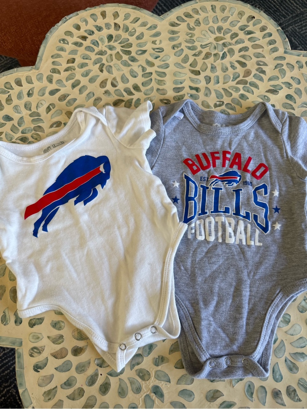 NFL Buffalo Bills Baby Bodysuits - White & Gray